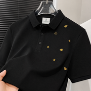 Men Popular Mercerized Pique Polo For Men, Trendy Light Luxury, Personalized Embroidered Short-Sleeve T-Shirt