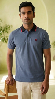 OnStyle Premium Cotton Polo T-Shirt for Men | Classic Fit | Embroidered Hot Air Balloon Logo