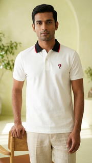 OnStyle Premium Cotton Polo T-Shirt for Men | Classic Fit | Embroidered Hot Air Balloon Logo