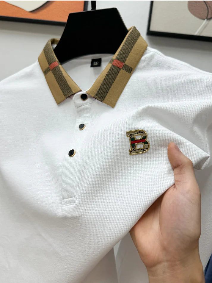 Elitaire Plaid Collar Polo