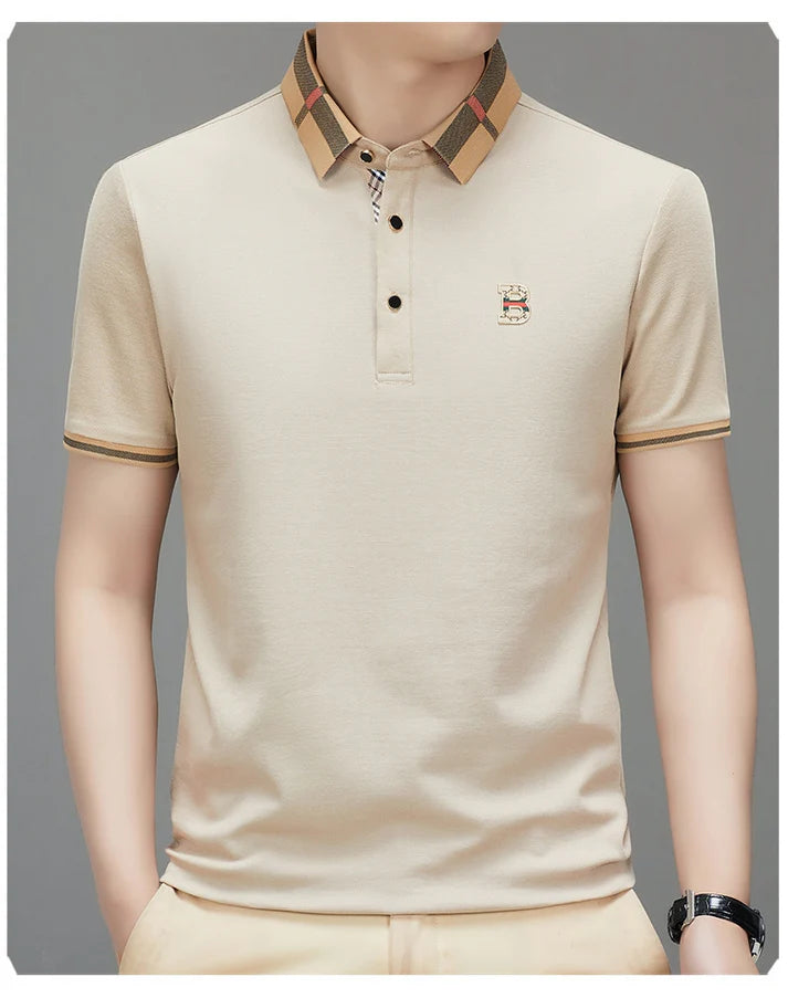 Elitaire Plaid Collar Polo