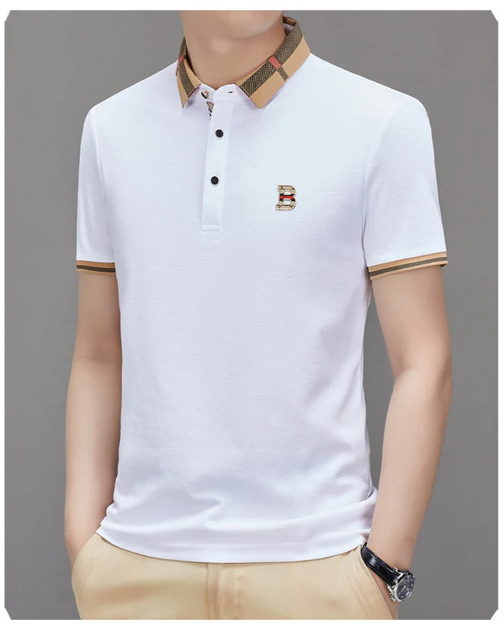 Elitaire Plaid Collar Polo