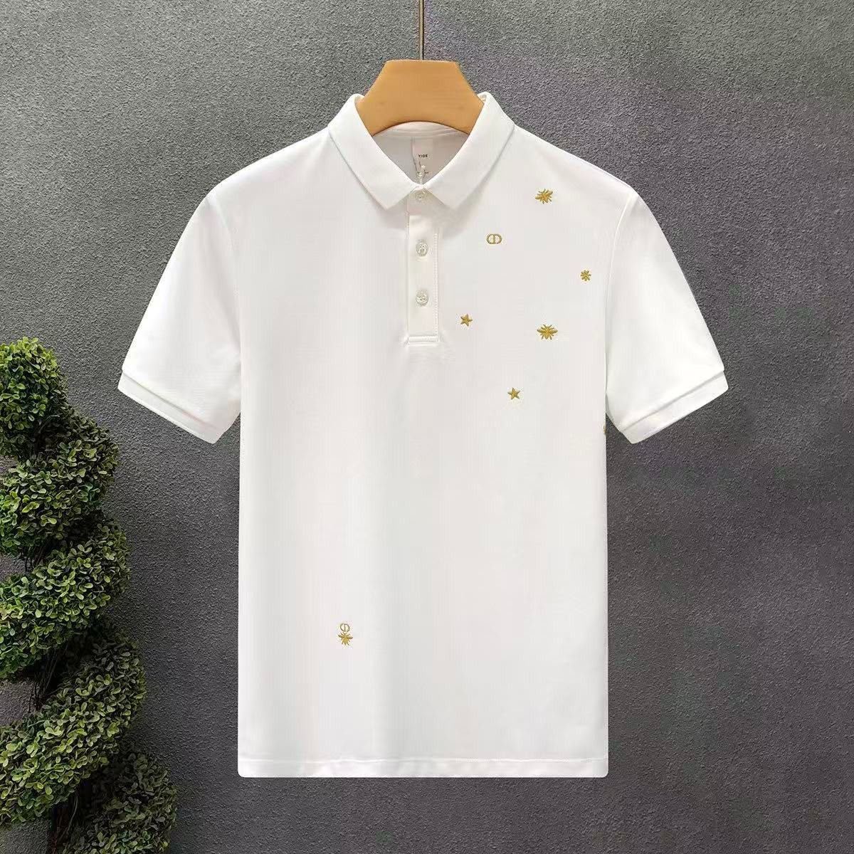 Men Popular Mercerized Pique Polo For Men, Trendy Light Luxury, Personalized Embroidered Short-Sleeve T-Shirt