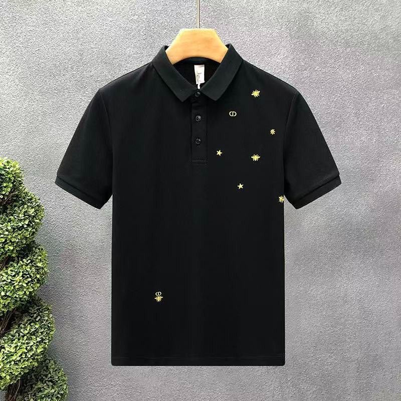 Men Popular Mercerized Pique Polo For Men, Trendy Light Luxury, Personalized Embroidered Short-Sleeve T-Shirt