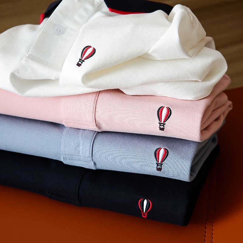 OnStyle Premium Cotton Polo T-Shirt for Men | Classic Fit | Embroidered Hot Air Balloon Logo