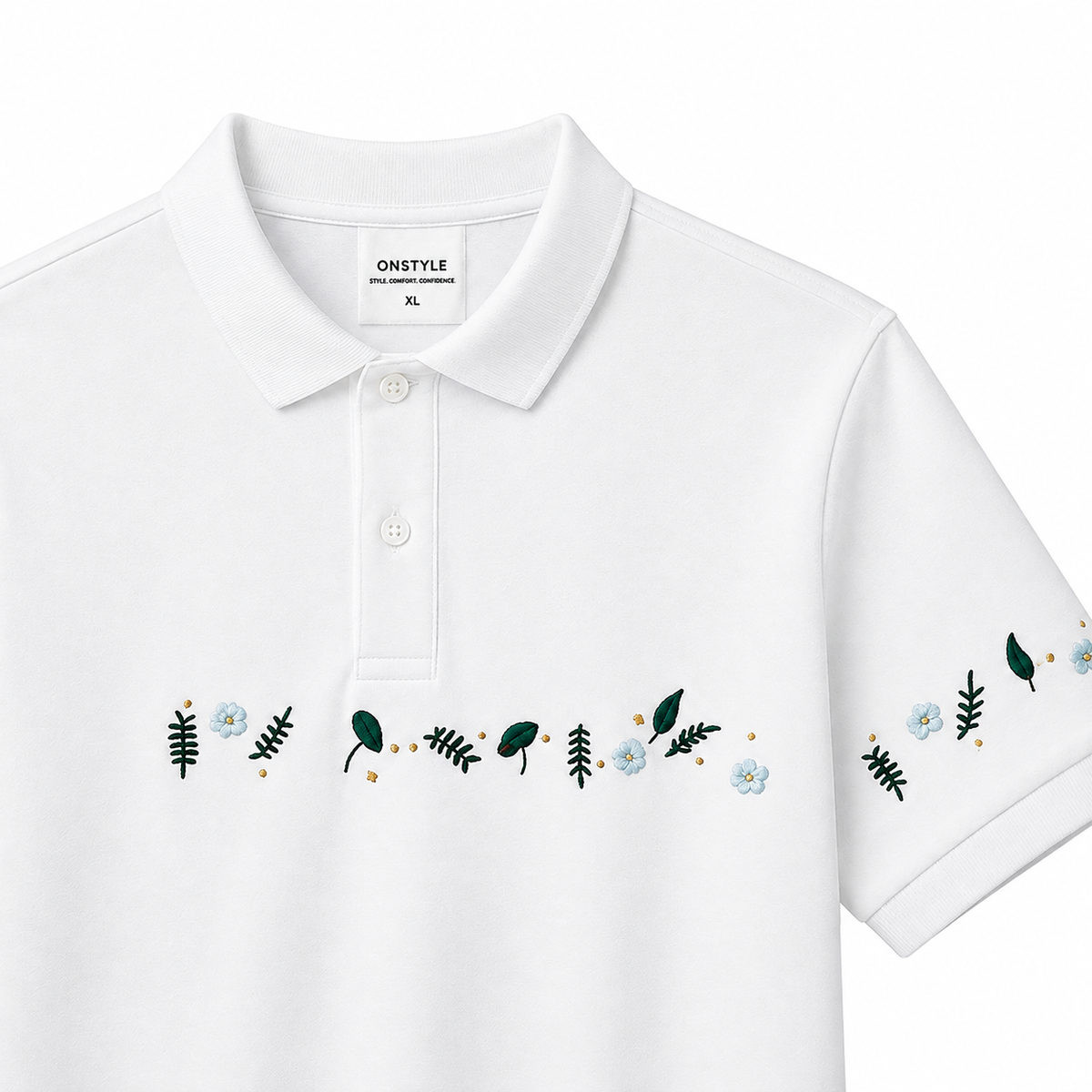 Botanic Trail Embroidered Piqué Polo T-Shirt