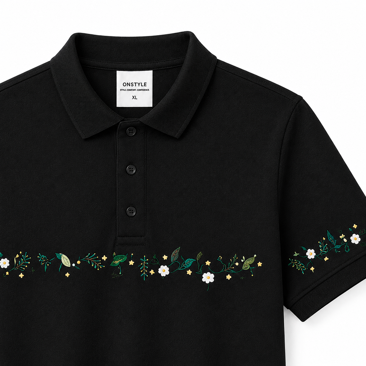 Botanic Trail Embroidered Piqué Polo T-Shirt